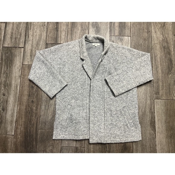 Madewell Sweaters - Madewell Cardigan Gray Collared Open Front Wool Blend Medium